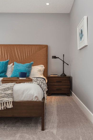 Clean bedroom carpet after professional carpet cleaning